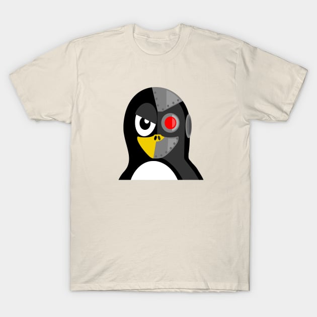 Cyborg Penguin Artwork for Blackhats and Geniuses T-Shirt by PatrioTEEism